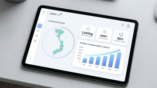 Dashboard hệ thống thu gom thông minh LAVIECO